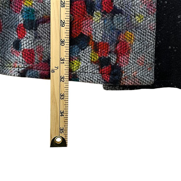 Damee Coat Abstract Painting 3 Button Half Black Half Multi XL Pockets Jacket - Picture 14 of 15